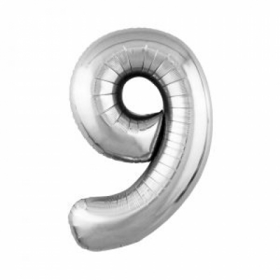 Серебряная цифра 9