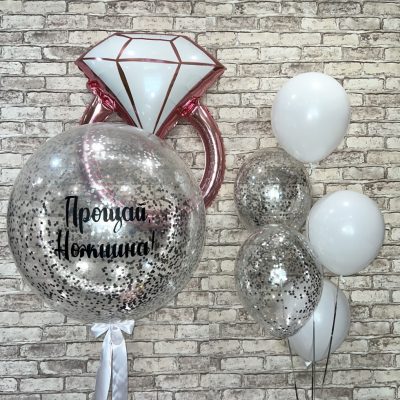 Серебристо-белый набор с кольцом
